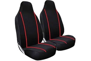 FSW Universal Car Seat Covers Set (Red Pipping)
