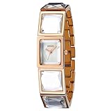 Easy Go Shopping 3948 Rechteck Diamant Zifferblatt Fashion Frauen Quarz Armbanduhr mit Stahl Band, Wa1215b