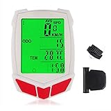 Fahrrad Wasserfest Odometer Farrom Fahrrad Wasserfest Odometer Drahtlos Multifunktion Hintergrundbeleuchtung Tacho - Drahtlos, White