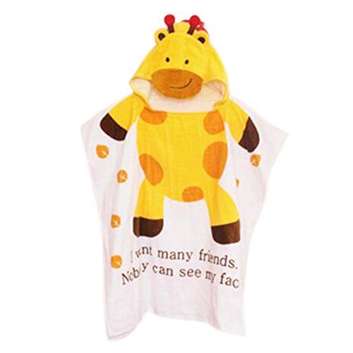 Botetrade Kids Baby Bath Towels Ears Cute Hooded Ultra-soft Flannel Bathing Wrap Blanket,0-6 Years Old Giraffe