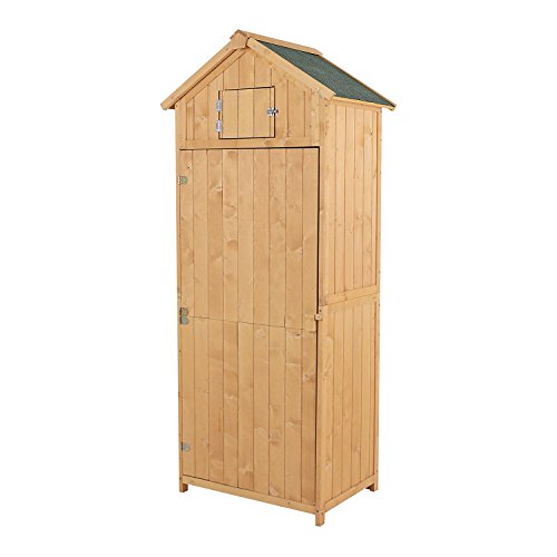 Outsunny Fir Wooden Garden Storage Outdoor Garden Tool Store Shed