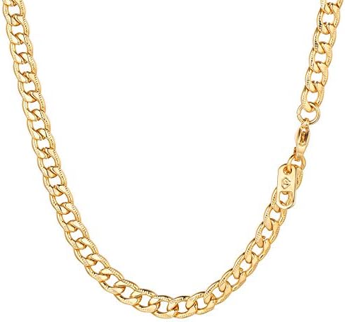 Engraved Available, Men 5/6.5/7/8MM Curb Cuban Chain Necklace, 18" 20" 22" 24" 26" 28" 30"- Gold Plated/316L Stainless Steel(Send Gift Box)
