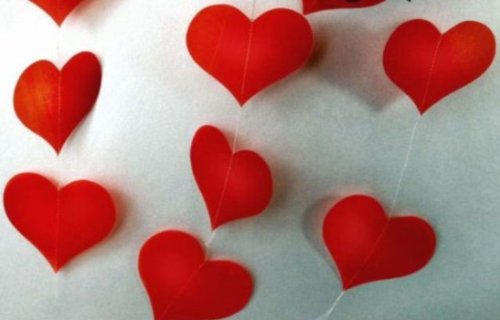 21 m HERZ GIRLANDE 100 grosse Herzen DEKO Liebe - 2