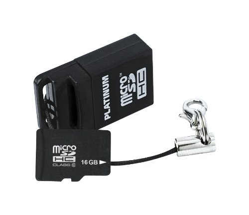 Platinum Micro SDHC 16 GB Class 6 Speicherkarte (inkl. USB-Adapter)