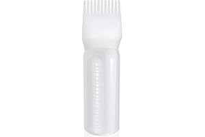 CXtech Botella de Pincel de Tinte para el Cabello Champú Pincel Aplicadoras Botellas para Teñir el Cabello con Peine y Escala Graduada Blanco