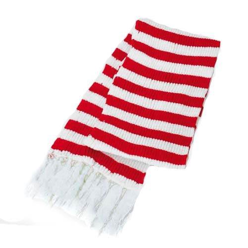Preisvergleich Produktbild Schal rot-weiß geringelt, ca. 175x17cm