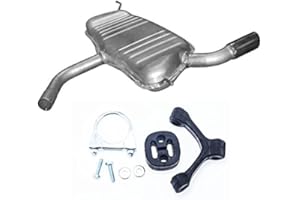 POLM-OSTR Endschalldämpfer Auspuff kompatibel mit Audi A3 Sportback 5-Türig 1.6i/FSi ab Bj. 09/2004 +KIT