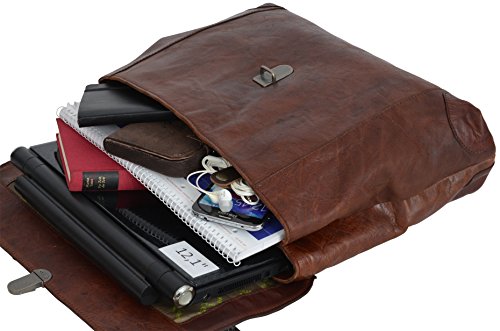 Gusti Leder studio „Rico“ große elegante Laptoptasche 12,1″ Arbeitstasche Wasserfester Innenstoff Lehrertasche Aktentasche Businesstasche Herrentasche Damentasche Rotbraun Braun 2B11-20-2wp - 3