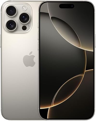 Apple iPhone 16 Pro Max, 256GB, Natural Titanium (Renewed)