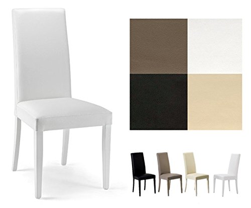 Sedia Moderna In Ecopelle Bianca Grandi Sconti Centro