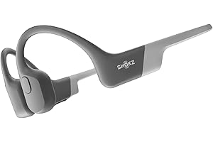 SHOKZ OpenRun Knochenschall Kopfhörer, Bone Conduction Bluetooth Kabellos Sport Kopfhörer, Open-Ear Stabil Wasserdicht Headset für Trainieren Laufen Fahren, 8H Spielzeit, Lunar Grey