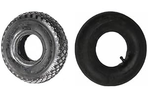 Elkoza® Tyre and Innertube 4.10/3.50-4 Heavy Duty Pneumatic Rubber Wheel 4Ply Thickness Inner Outer Tubes Tire Set Replacement Tyre for Wheelbarrows Sack Truck Hand Trolley Cart