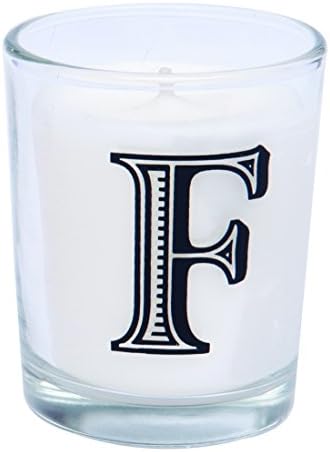 The Country Candle Company F Alphabet Candle in Votive Glass, White