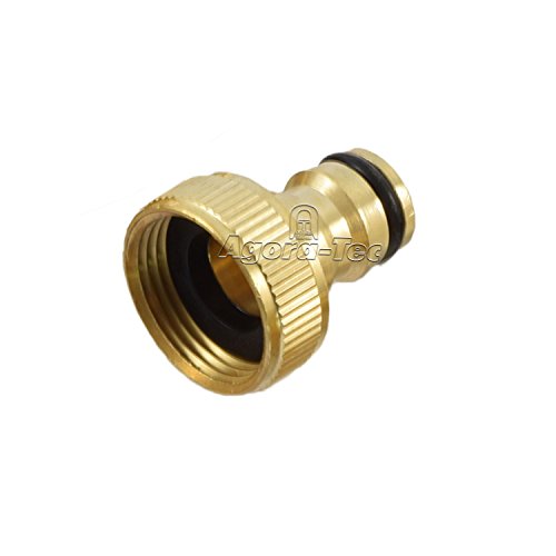 Agora-Tec Messing Hahnanschluss 3/4 Zoll IG (24,2mm) für Stecksystem und Schnellkupplung System, Industriequaltät