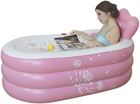 XIE PVC Environmental protection PVC blue adult folding bath tub , pink , 130*80*48cm