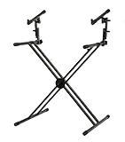 soporte teclado doble Robusto, diseño de doble reforzado, con capacidad para 2 instrumentos (pianos, teclados)