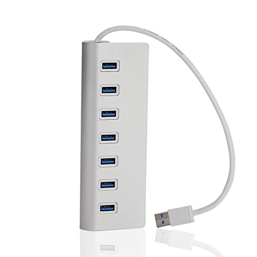 smartera® Portable Design 7 Ports Steckdose USB-Buchse Spender für Mac iMac Mac Book Pro Air PC Laptop iPhone 5S 5 C 5 4S Galaxy S5 S4 Note 3 2 (USB 3.0 Plug und Play)
