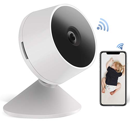 Telecamera IP WLAN, AUQUSH 1080P FHD Mini WiFi con visione notturna, rilevamento di movimento, audio a 2 vie e fotocamera orientabile a 355°/120° per neonati/genitori/animali domestici