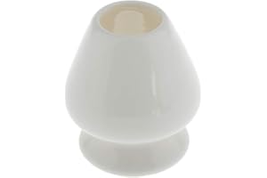 HomeDecTime Support de Matcha Porte-Fouet en Céramique, 7,5x6,5 cm - Blanc