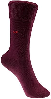 Hand Knitted Business Socks 100% Egyptian Cotton – red, bordeaux red Plain – Mid Calf Socks for Men by VON FLOERKE