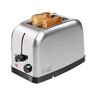 Russell Hobbs 18780 720/850 Watt Premium Stainless Steel 2 Slice Automatic Pop-up Toaster with 2 Year Manufacturer Warranty