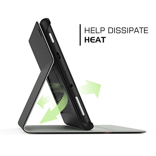 MoKo Hülle für All-New Amazon Fire HD 8 Tablet (7th Generation – 2017 Modell) – Stoßfest Ledertasche Schutzhülle mit Auto Sleep/Wake up Funktion, Standfunktion und PC Bumper für das neue Fire HD 8 2017 & Fire HD 8 2016, Schwarz - 4