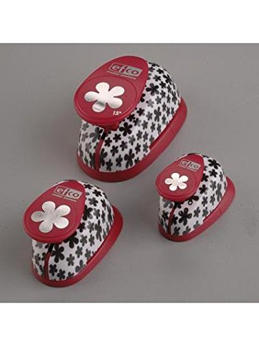 EFCO Papierstanzer mit Blumen-Design, 14 mm / 24 mm / 35 mm / Rosa, 3 Stück