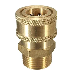 NE Qrc 3/8 Brass Quick Release Adapter Connect to M22 Metric for Pressure Washer Hose