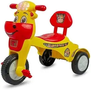 Panda Baby Product Toyboy Multinational Musical Happy Birthday Baby Tricycle (Yellow - Red) Cycle for Kids, Cycle for Kids