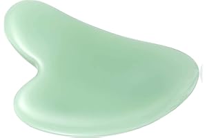 DEEINN Gua Sha Stone Massage Tool Jade Neck Beauty Slimming Massager for Spa Skin Caring Pain Relief Tool, Face Body Heart Shape (Green 1)