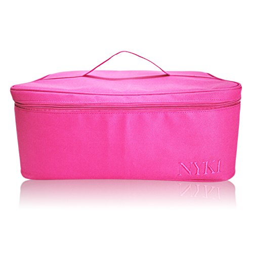 *NEW* NYK1 PINK or BLACK Gel Nail Case Bag for Nail Technician or Therapist Vanity Case - Professional Beautician Storage Carry Case for Nail Lamp, Gel Nails and Cosmetics