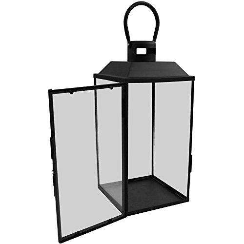 Dekoratives 3tlg. Laternen-Set H23,5/32/41cm mit Henkel Laterne Gartenlaterne Kerzenhalter Gartenbeleuchtung Schwarz Windlicht - 7