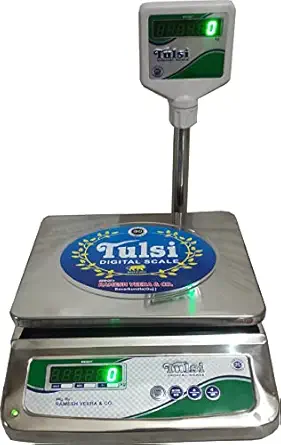 30kg TULSI Digital Table Top Weighing Scale/Weighing Machine with Pole for Retail Shops and Commercial Purposes II Vajan kata II Table Top