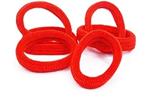Cute Gang - Hair Rubber Bands For Women/Girls -(RED - Pack of 10 pcs)