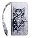 Price comparison product image Vagenno For iPhone 7 Plus iPhone 8 Plus Phone Case, Flip Case PU Leather Notebook Wallet with Magnetic Closure Stand Card Holder ID Slot Folio Soft TPU Bumper Protective Skin,Smiley cat