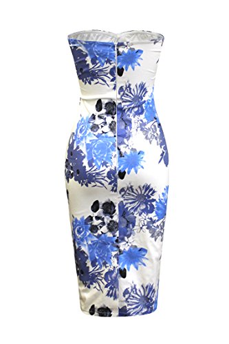 AD LIB D1527 Madelyn Denim Blue Print Bandeau Midi Dress (14)