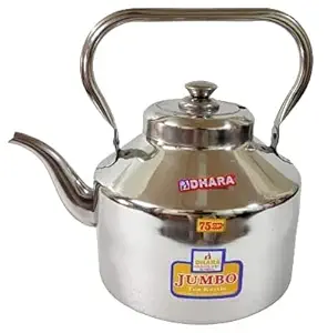 Jumbo Large Stainless Steel Tea Coffee Kettle KITLI 75 Cups (7.5 LITERS) Gas + Induction