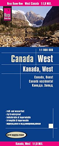 Canadá oeste, mapa impermeable de carreteras. Escala 1:1.900.000 impermeable. Reise Know-How.