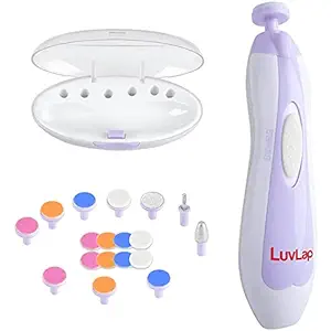 Luvlap Baby & Mother Electric Nail Trimmer, Filer Cum Manicure Set, Ergonomic Design, Safe for Baby/Kid, Nail Filer and Grinder Set, Multiple Filing Head, Suitable for New Born, Purple
