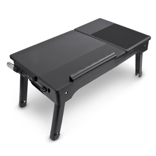 Relaxdays 10017196 Laptoptisch mit Licht und USB-Anschlüssen – höhenverstellbares Laptoptablett - 3