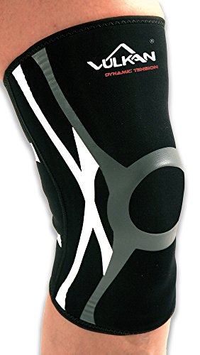 Vulkan Tensión Dinámica Rodillera Cerrada, Hombre, Negro/Blanco, XL