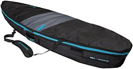 Creatures Unisex Cover Day Use 5mm Shortboard Surfboard Bag / Charcoal/Cyan / 5'8"
