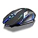 Produktbild Bescita Wiederaufladbare Wireless Silent LED Hintergrundbeleuchtung USB Optisch Ergonomisch Gaming Maus mit USB Nano Empfänger für PC Laptop iMac MacBook Microsoft Pro, Office Home (Schwarz1)