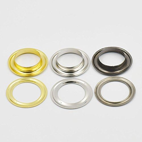 50 sets Grommets Eyelets 11/16 7/8 1 17.5mm 21.5mm 26.2mm for Clothes Self Backing Nickle Gold Black by Grommet Eyelets