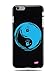 Produktbild GRÜV Premium Case - Design "Blaue Handabdrücke, Ying, Yin Yang Symbol" - Qualitativ Hochwertiger Druck Schwarze Hülle - für Apple iPhone 6 Plus