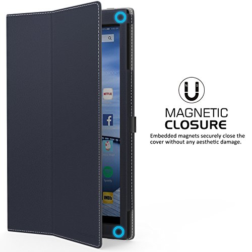 MoKo Fire HD 10 2015 Hülle – Kunstleder Ständer Schutzhülle Smart Cover mit Auto Schlaf / Wach Funktion und Stift-Schleife für Amazon Fire HD 10.1 Zoll (5. Generation – 2015 Modell), Marineblau - 4