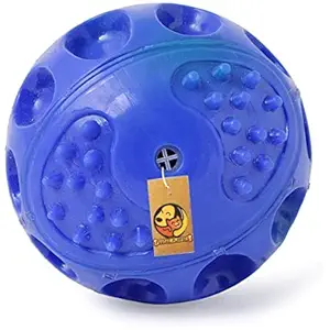 Foodie Puppies - Hard Squeaky Rubber Ball for Medium to Large Dogs (Color May Vary)