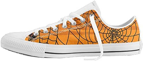 George Oy Plimsoll Canvas Sneakers Spiders Web Breathable Low-top Lace up Flat Trainers Shoes for Men Women 42