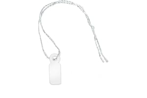 Pokornys | etiquetas de precio con hilo (25x39 mm) para ropa, joyas, accesorios y mucho más | Etiquetas de precio hechas de cartón con hilo de algodón (100 Pedazo)