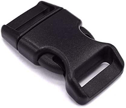 5/8 Contoured Plastic Side Release Buckles for Paracord Bracelets Multiple Color and Quantity (25 pack, Black) by FeeJoo
